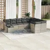 Image de Salon de jardin modulable vidaxl 10 pieces gris resine tressee 55 x 62 x 69 cm