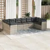 Image de Salon de jardin modulable vidaxl gris rotin 10 pieces 55 x 62 x 69 cm