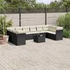 Image de vidaXL Salon de jardin 11 pcs avec coussins noir résine tressée 3218206