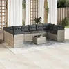 Image de Salon de jardin modulable Vidaxl resine tressee gris 11 pieces 55.0 x 62 x 69