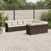 Image de vidaXL Salon de Jardin avec Coussins 10 pcs, Canapés de Terrasse, Ensemble de Meubles de Patio, Mobilier d'Extérieur, Marron 3218223