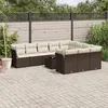 Image de vidaXL Salon de Jardin avec Coussins 11 pcs, Canapés de Terrasse, Ensemble de Meubles de Patio, Mobilier d'Extérieur, Marron 3218233