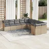 Image de VIDAXL Salon de jardin modulable Lot de 10 pièces résine tressée beige 10 personnes - Table fixe