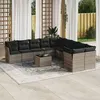Image de vidaXL Salon de Jardin avec Coussins 11 pcs, Canapés avec Pieds Réglables, Ensemble de Meubles d'Extérieur Patio Terrasse, 3218252