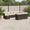 Image de GENERIQUE Salon de jardin modulable - Lot de 11 pièces - Résine tressée - Marron - 10 personnes