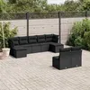 Image de Vidaxl Salon de jardin modulable - Pack de 9 pièces - Résine tressée noir 9 personnes