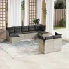 Image de vidaXL Salon de Jardin avec Coussins 9 pcs, Canapés avec Pieds Réglables, Ensemble de Meubles d'Extérieur Patio Terrasse, 3218312