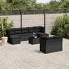 Image de vidaXL Salon de Jardin avec Coussins 10 pcs, Canapés de Terrasse, Ensemble de Meubles de Patio, Mobilier d'Extérieur, Noir 3218315