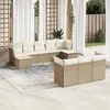 Image de Vidaxl Salon de jardin modulable - Lot de 10 pièces - Résine tressée - 10 personnes - Beige
