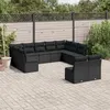 Image de vidaXL Salon de jardin 11 pcs avec coussins noir résine tressée 3218345