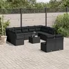 Image de Salon de jardin modulable Vidaxl resine tressee noir 12 pieces 55.0 x 62 x 69 11 personnes