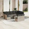 Image de vidaXL Salon de Jardin avec Coussins 13 pcs, Canapés de Terrasse, Ensemble de Meubles d'Extérieur Patio, Moderne, Noir 3218445