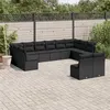 Image de vidaXL Salon de jardin 12 pcs avec coussins noir résine tressée 3218365
