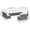 Image de vidaXL Salon de jardin avec coussins 12 pcs gris résine tressée 3218370