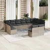 Image de vidaXL Salon de Jardin avec Coussins 12 pcs, Canapés de Terrasse, Ensemble de Meubles d'Extérieur Patio, Moderne, Gris Clair 3218372