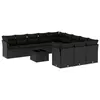 Image de vidaXL Salon de Jardin avec Coussins 10 pcs, Canapés de Terrasse, Ensemble de Meubles de Patio, Mobilier d'Extérieur, Noir 3259577