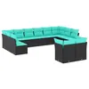 Image de Salon de jardin modulable GENERIQUE 12 pieces noir resine tressee 55 x 62 x 69 cm