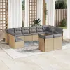 Image de Salon de jardin modulable Vidaxl resine tressee beige 12 pieces 55.0 x 62 x 69 12 personnes