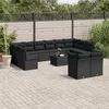 Image de vidaXL Salon de jardin avec coussins 13 pcs noir résine tressée 3218435