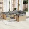 Image de vidaXL Salon de jardin modulable - Lot de 13 pièces - Résine tressée - 12 personnes - Beige