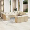 Image de Salon de jardin modulable VIDAXL resine tressee beige 13 pieces