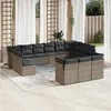 Image de Salon de jardin modulable Vidaxl resine tressee gris 13 pieces 55.0 x 62 x 69