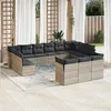 Image de vidaXL Salon de Jardin avec Coussins 11 pcs, Canapés de Terrasse, Ensemble de Meubles de Patio, Mobilier d'Extérieur, Beige 3254255