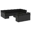 Image de vidaXL Salon de Jardin avec Coussins 13 pcs, Canapés de Terrasse, Ensemble de Meubles de Patio, Mobilier d'Extérieur, Noir 3223949