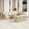 Image de Vidaxl Salon de jardin modulable - Lot de 14 pièces - Résine tressée beige - 12 personnes