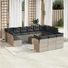 Image de vidaXL Salon de Jardin avec Coussins 11 pcs, Canapés de Terrasse, Ensemble de Meubles d'Extérieur Patio, Moderne, Noir 3218347