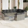 Image de vidaXL Salon de Jardin avec Coussins 12 pcs, Canapés de Terrasse, Ensemble de Meubles d'Extérieur Patio, Moderne, Gris Clair 3218472