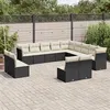 Image de Salon de jardin modulable Vidaxl resine tressee noir 13 pieces 55.0 x 62 x 69
