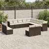 Image de vidaXL Salon de Jardin avec Coussins 12 pcs, Canapés de Patio, Ensemble de Meubles, Mobilier de Terrasse Extérieur, Noir 3224419