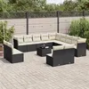 Image de Salon de jardin modulable Vidaxl resine tressee noir 14 pieces 55.0 x 62 x 69