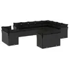 Image de 12 personnes Vidaxl 12 pieces noir resine tressee salon de jardin modulable