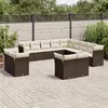 Image de vidaXL Salon de Jardin avec Coussins 13 pcs, Canapés de Patio, Ensemble de Meubles, Mobilier de Terrasse Extérieur, Marron 3218553