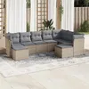 Image de vidaXL Salon de jardin avec coussins 9 pcs beige résine tressée 3218569