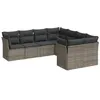 Image de vidaXL Salon de jardin 8 pcs avec coussins gris résine tressée 3218590