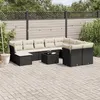 Image de vidaXL Salon de jardin 11 pcs avec coussins noir résine tressée 3218596