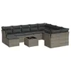 Image de vidaXL Salon de jardin 11 pcs avec coussins gris résine tressée 3218600