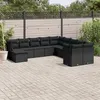 Image de vidaXL Salon de jardin 11 pcs avec coussins noir résine tressée 3218605