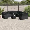 Image de vidaXL Salon de jardin 12 pcs avec coussins noir résine tressée 3218615