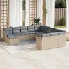 Image de vidaXL Salon de jardin avec coussins 12 pcs beige résine tressée 3218629