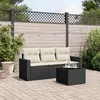 Image de vidaXL Salon de jardin 4 pcs avec coussins noir résine tressée 3218656
