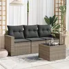 Image de Salon de jardin modulable GENERIQUE 3 personnes resine tressee 4 pieces 65.5 x 62 x 37 cm gris