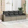 Image de vidaXL Salon de Jardin avec Coussins 4 pcs, Canapés avec Pieds Réglables, Ensemble de Meubles d'Extérieur Patio Terrasse, 3218672