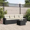 Image de vidaXL Salon de jardin 5 pcs avec coussins noir résine tressée 3218676