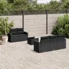 Image de vidaXL Salon de jardin 6 pcs avec coussins noir résine tressée 3218685