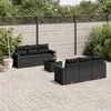 Image de vidaXL Salon de jardin 7 pcs avec coussins noir résine tressée 3218695