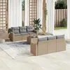 Image de Salon de jardin modulable vidaxl rotin 7 pieces 6 personnes 65.5 x 62 x 37 cm beige